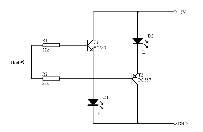 Schéma: Logická sonda s tranzistormi