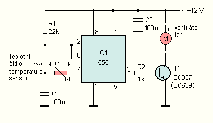 Schéma: Regulátor otáčok ventilátoru v PC