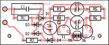 Schéma: Sieťová kontrolka blikajúca dvojfarebne