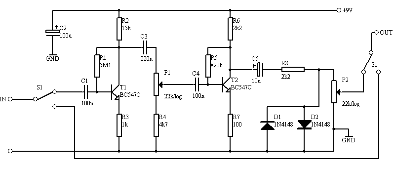 Schéma: Tranzistorový booster